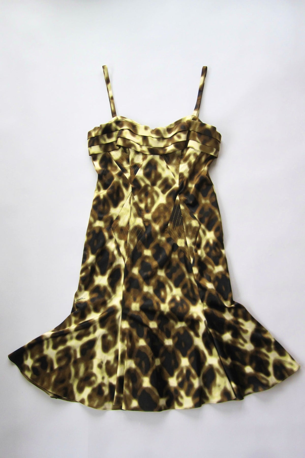 2000s Roberto Cavalli Animal Print Midi Dress