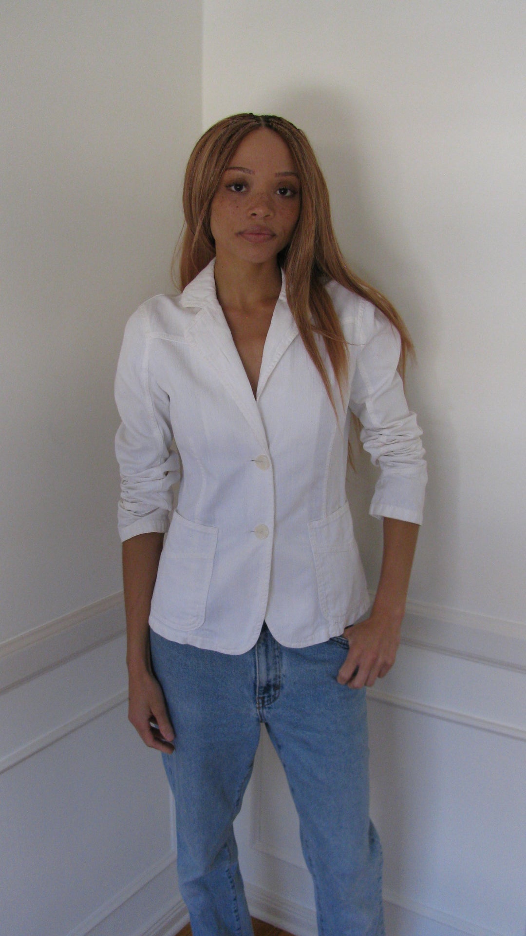 Armani Jeans White Blazer