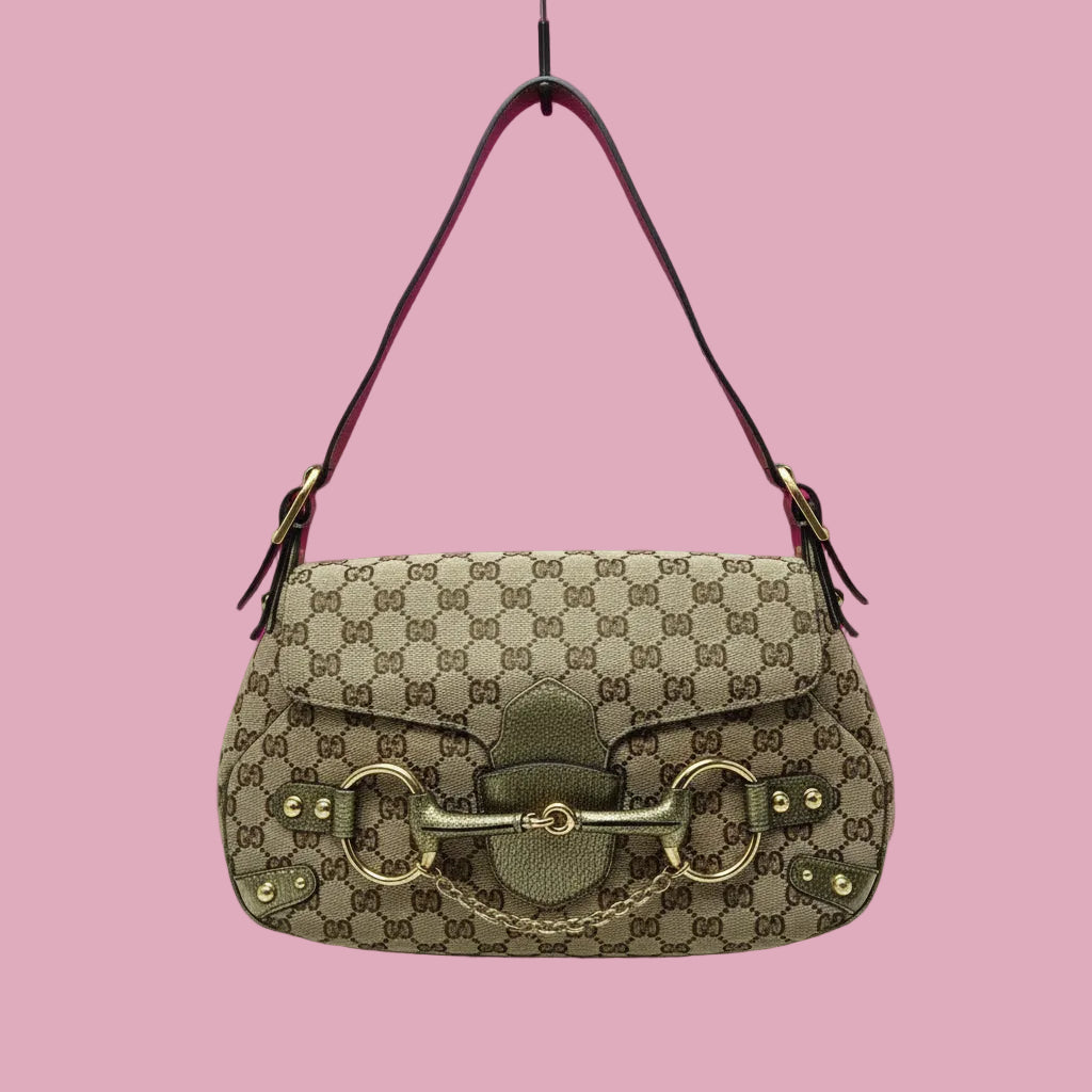Gucci GG Canvas Tan Shoulder Bag