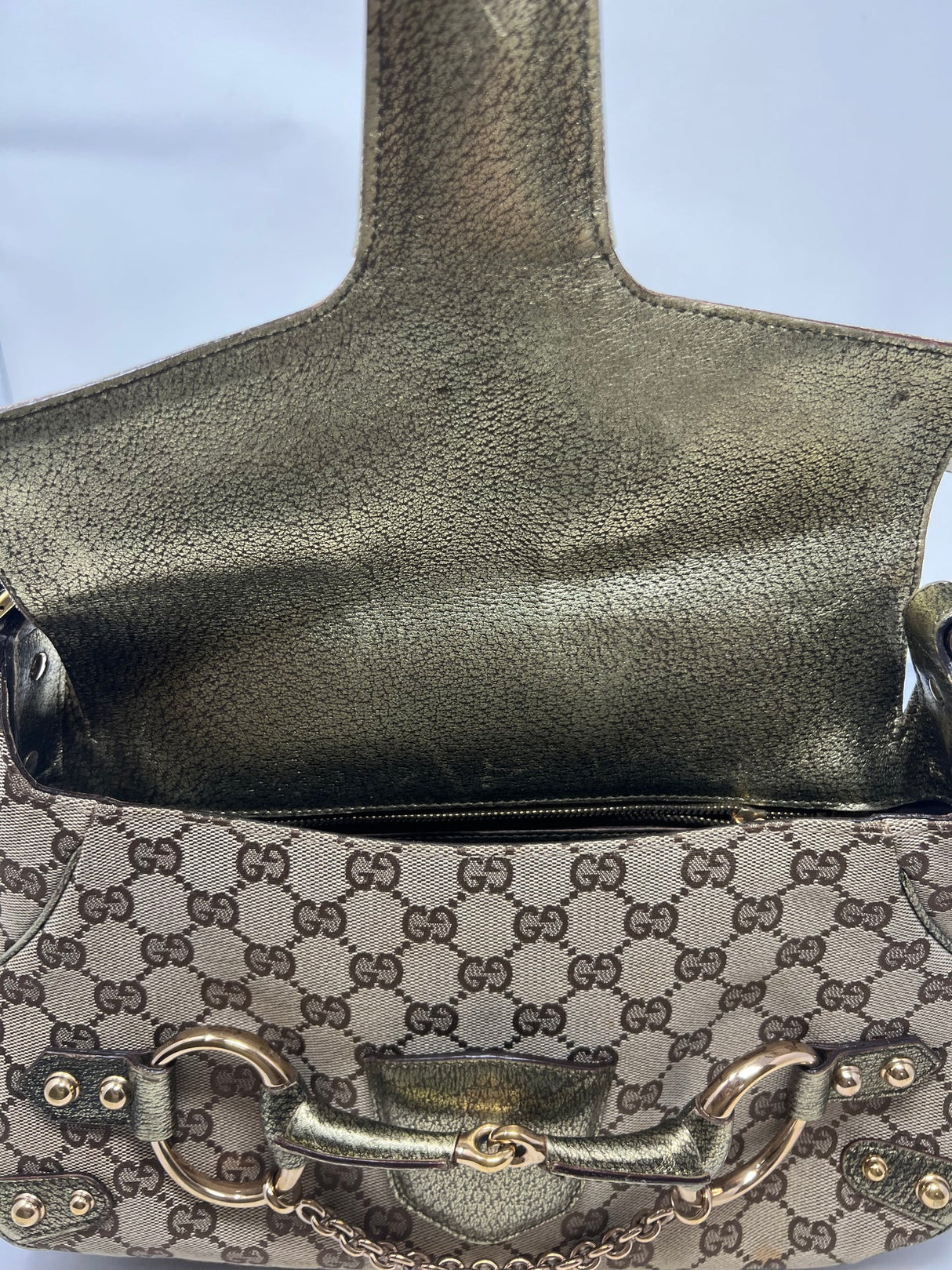 Gucci GG Canvas Tan Shoulder Bag