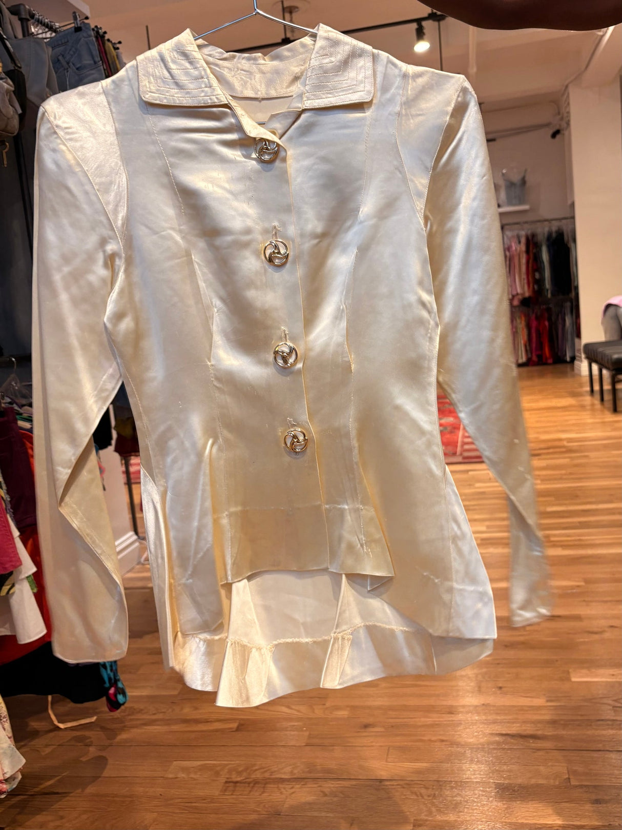 cream structured top