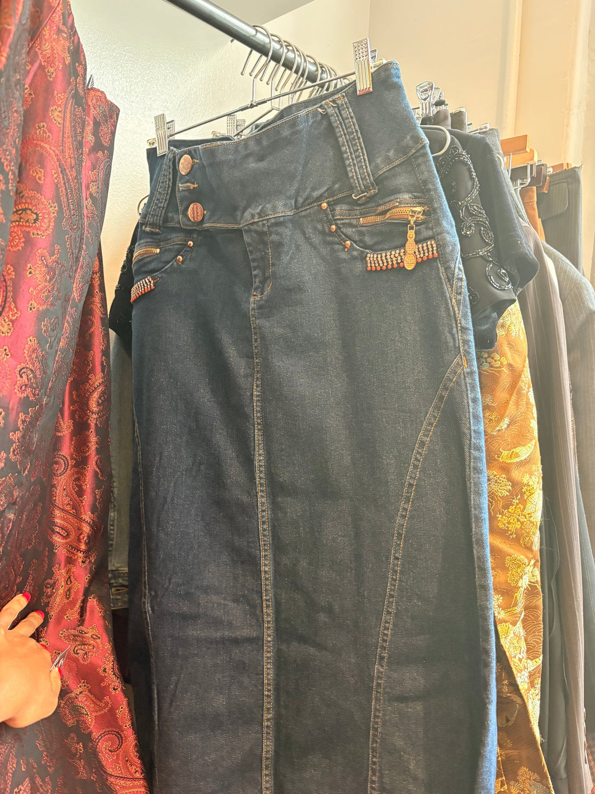 audacity denim maxi skirt