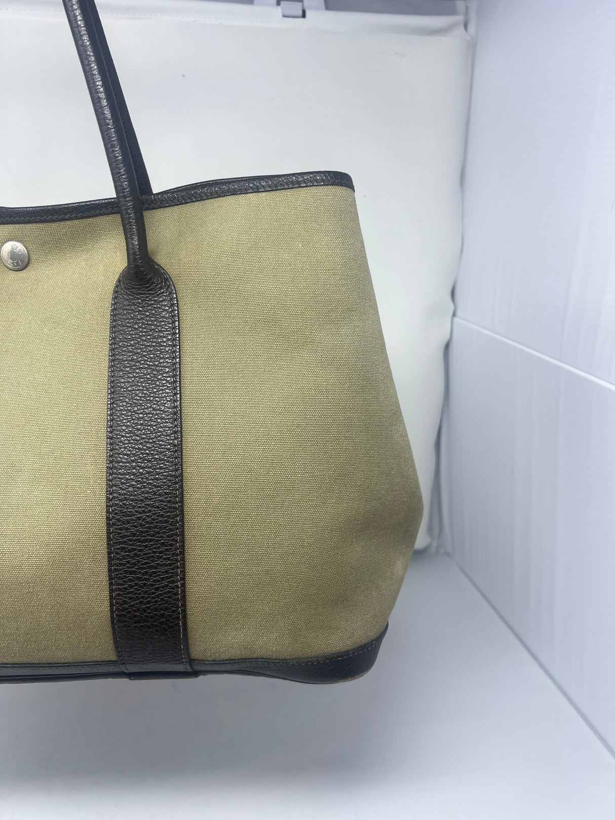 Hermes Garden Party Khaki Tote