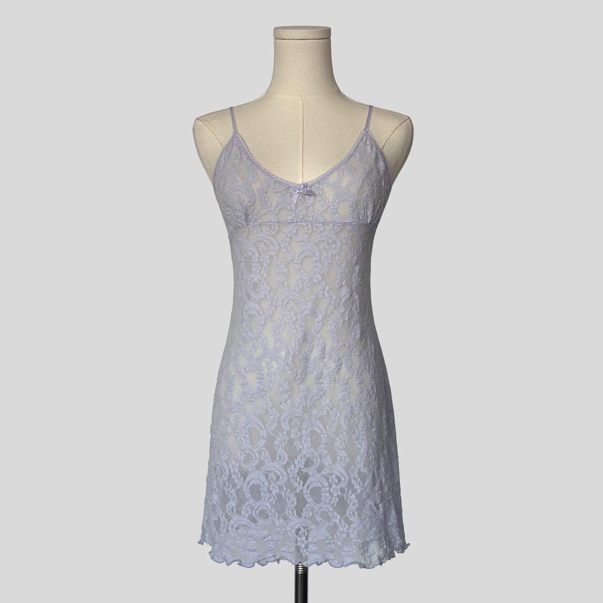 Lace mini dress in periwinkle