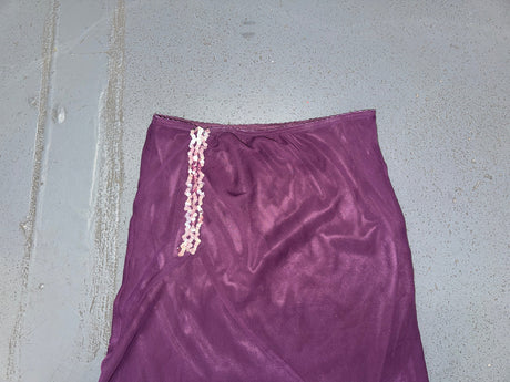 EUROMODA Purple Mesh and Sequin Midi Skirt