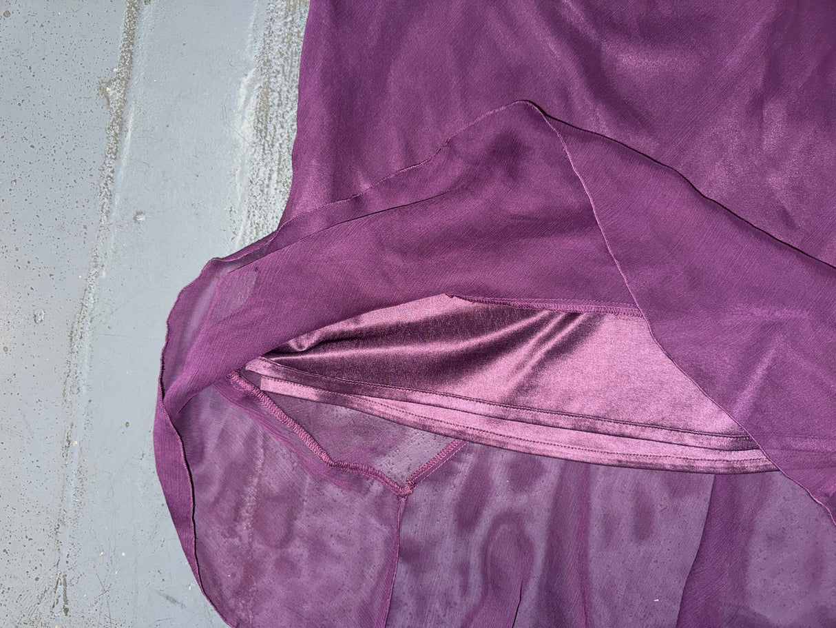 EUROMODA Purple Mesh and Sequin Midi Skirt