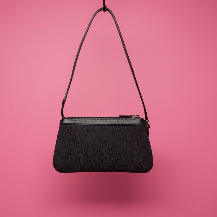 Gucci Small GG Canvas Black Shoulder Bag