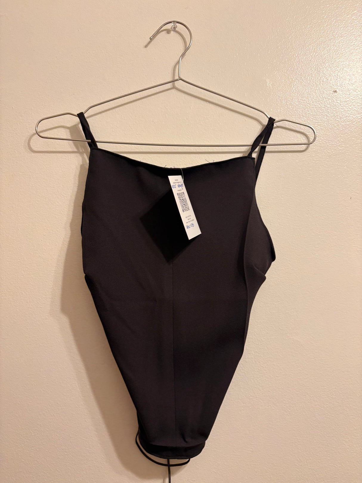 Upcycled dark grey backless top