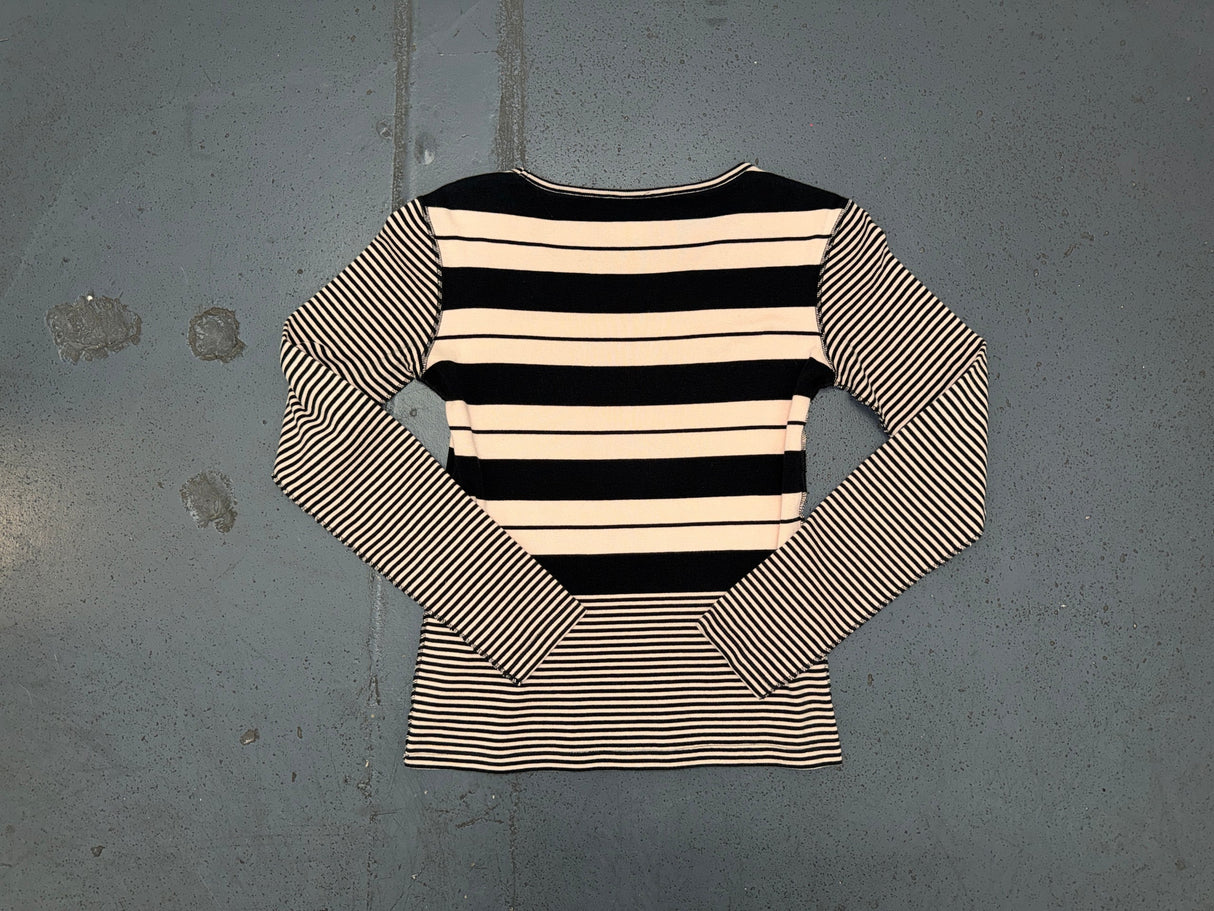 SONIA RYKIEL Pink and Black Striped Sweater