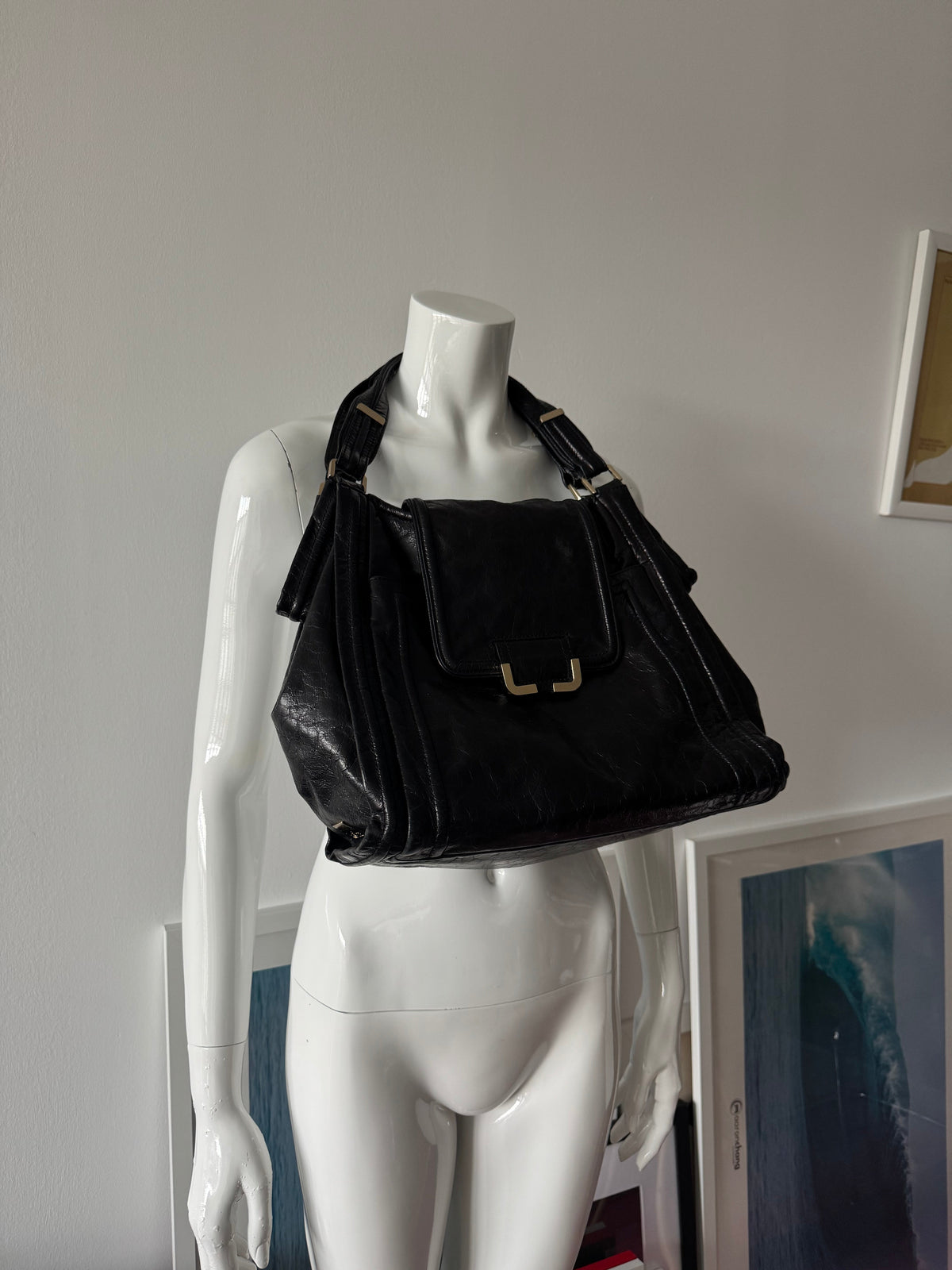 KOOBA Black Patent Leather Shoulder Bag