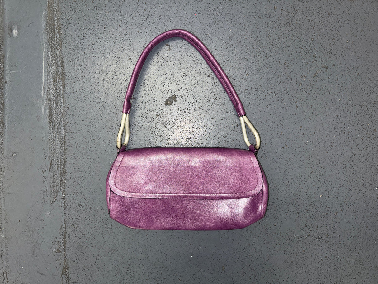 BUENO Purple Leather Shoulder Bag
