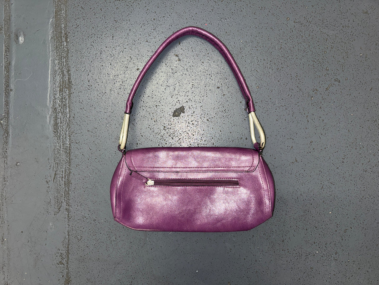 BUENO Purple Leather Shoulder Bag