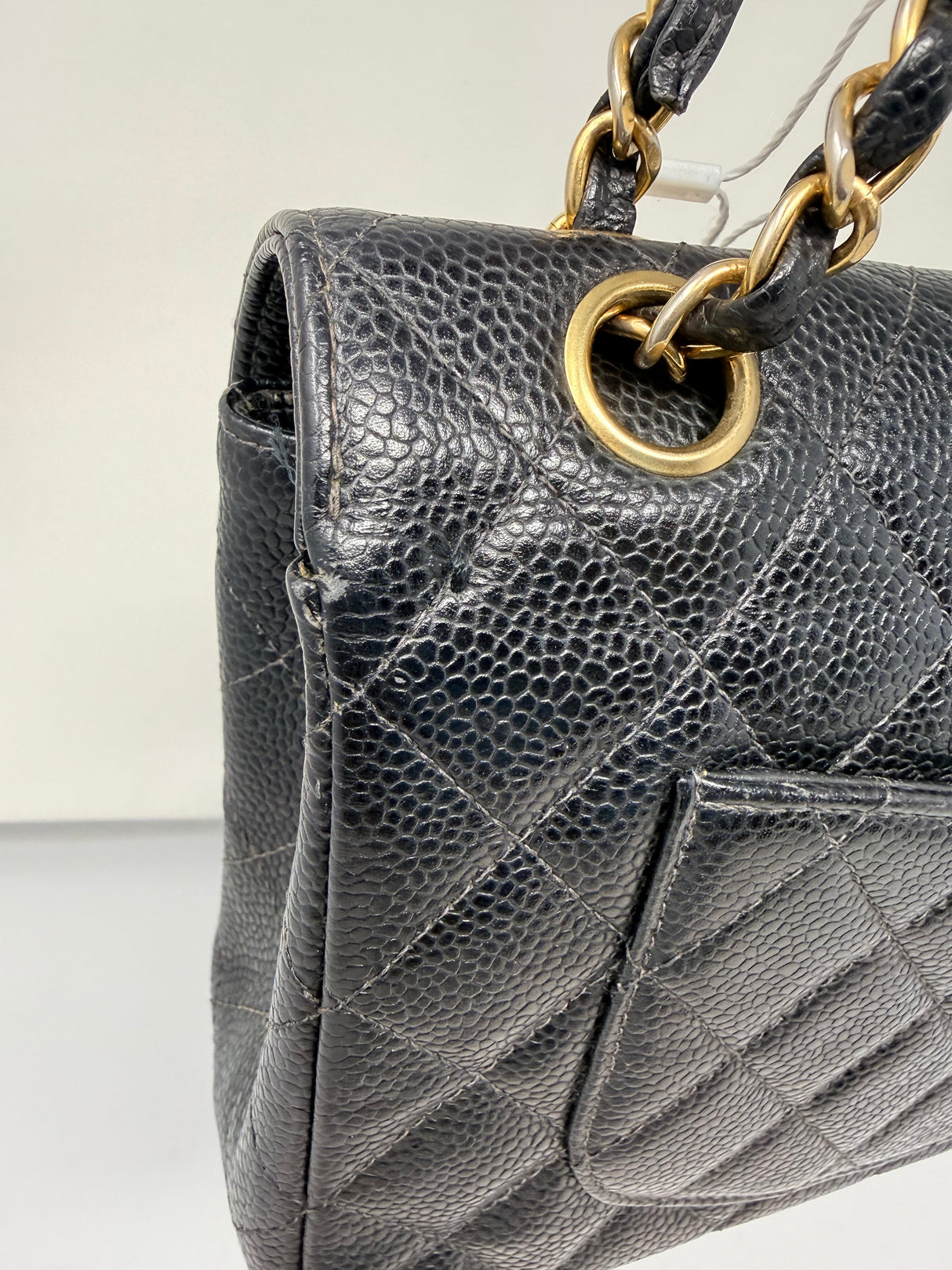 Chanel Double Flap Chain Black Caviar Leather