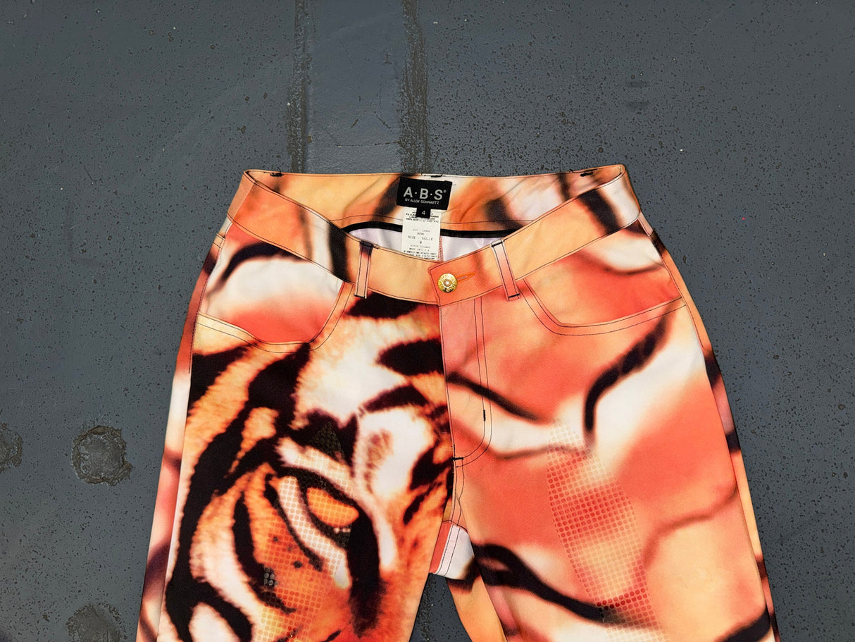 Tiger Print Sequin Flare Pants