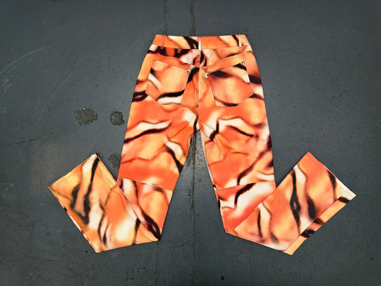 Tiger Print Sequin Flare Pants
