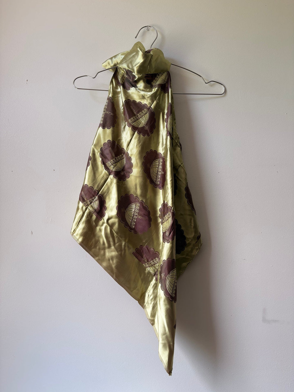 Green printed Upcycled tie top