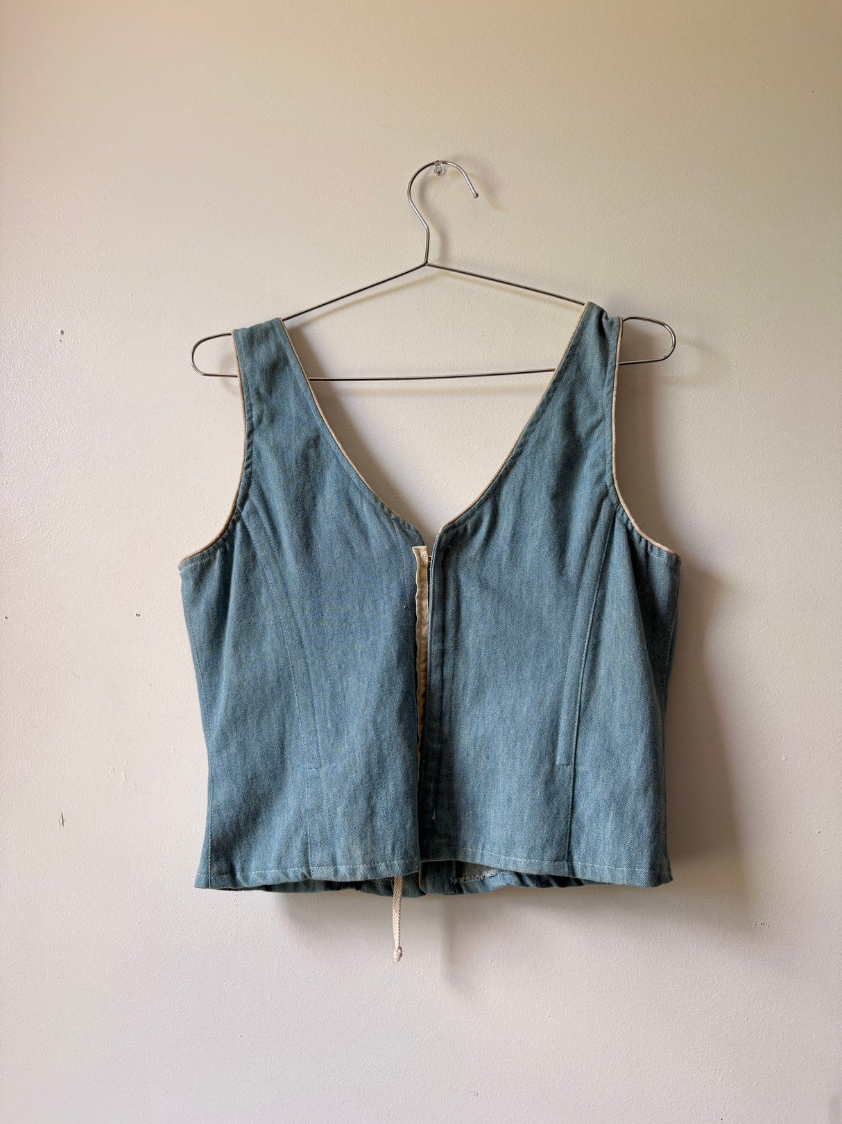 Denim corset top