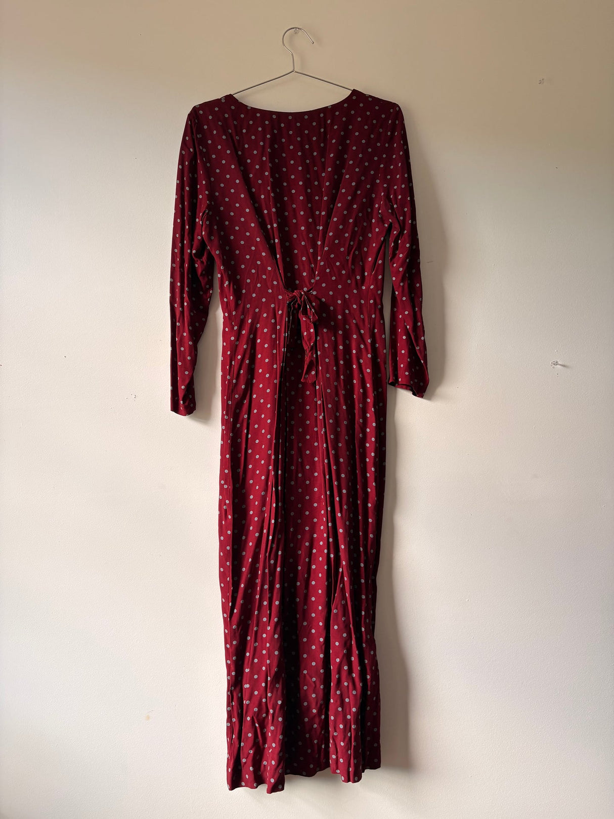 Red Polka dot vintage button down dress