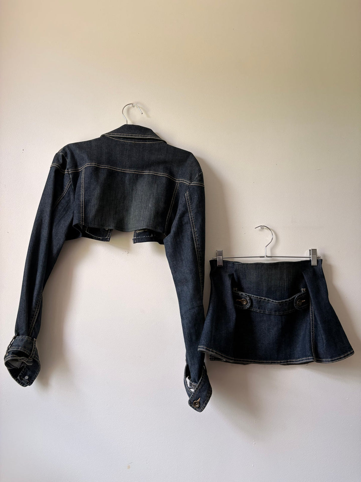Upcycled vintage denim set