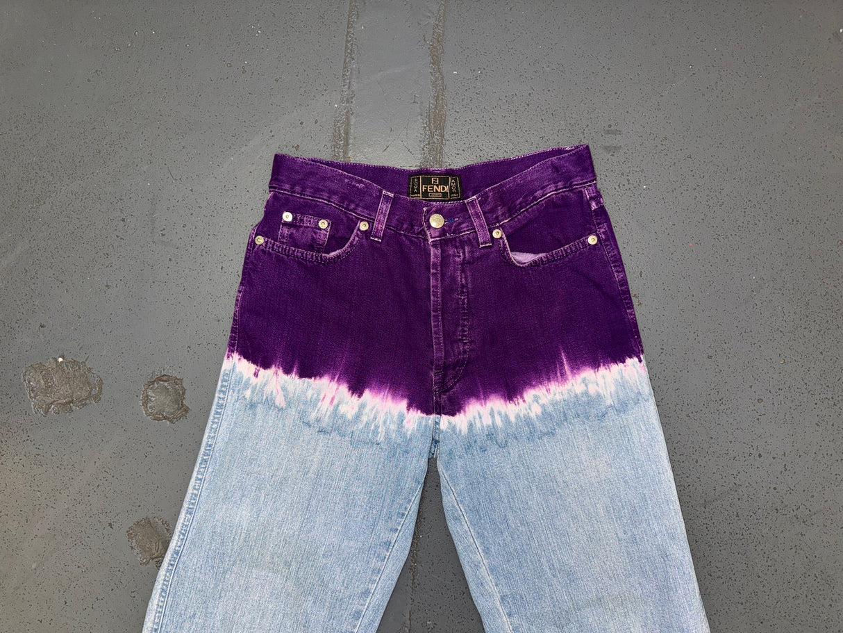 FENDI Purple Tie Dye Jeans