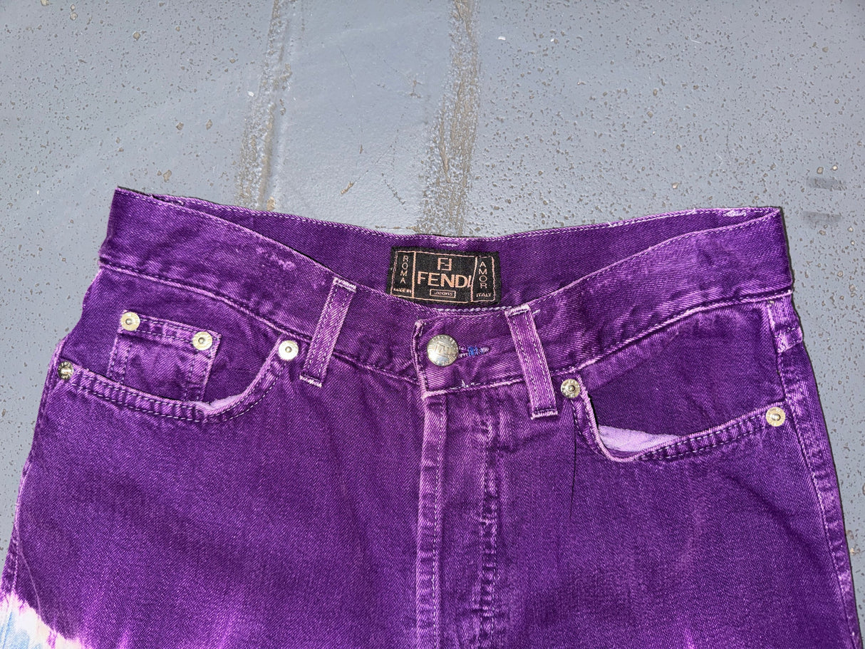 FENDI Purple Tie Dye Jeans