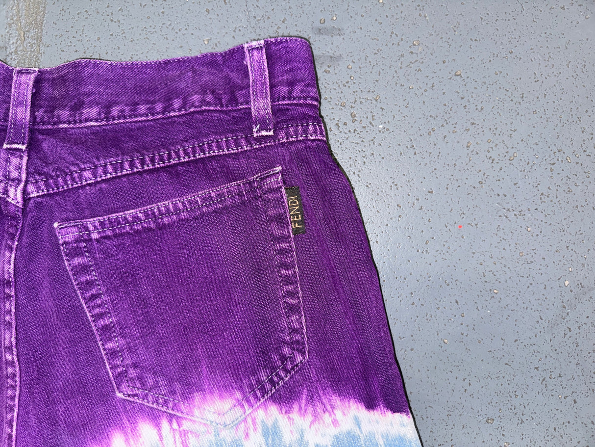 FENDI Purple Tie Dye Jeans