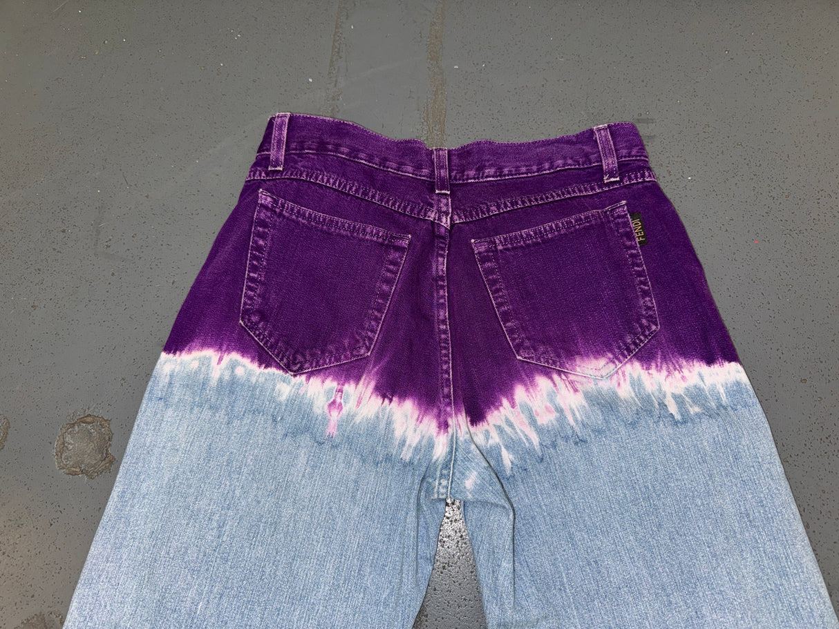FENDI Purple Tie Dye Jeans