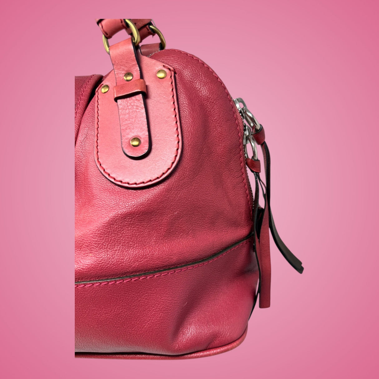 Chloe Pink Leather Kerala Top Handle Bag