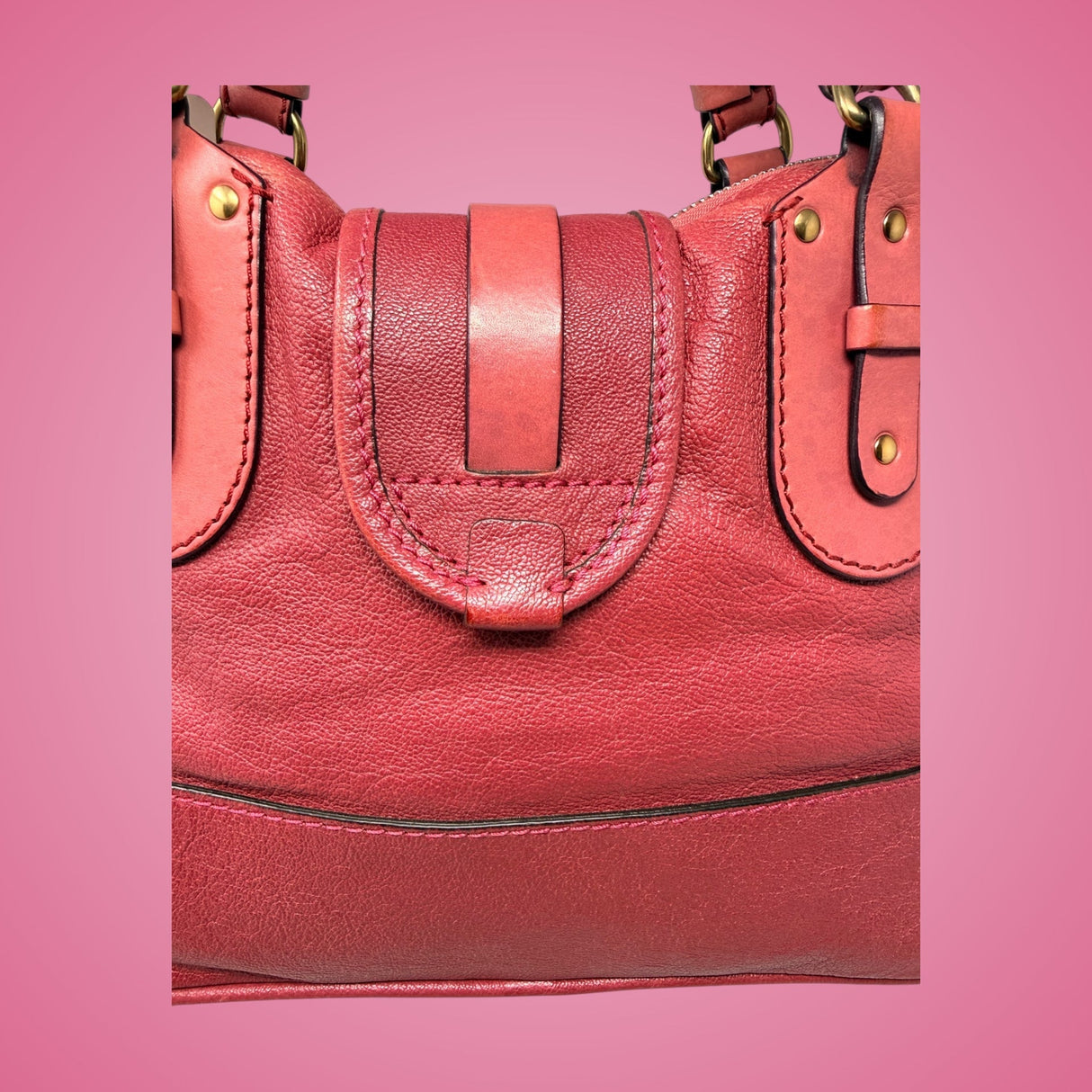 Chloe Pink Leather Kerala Top Handle Bag