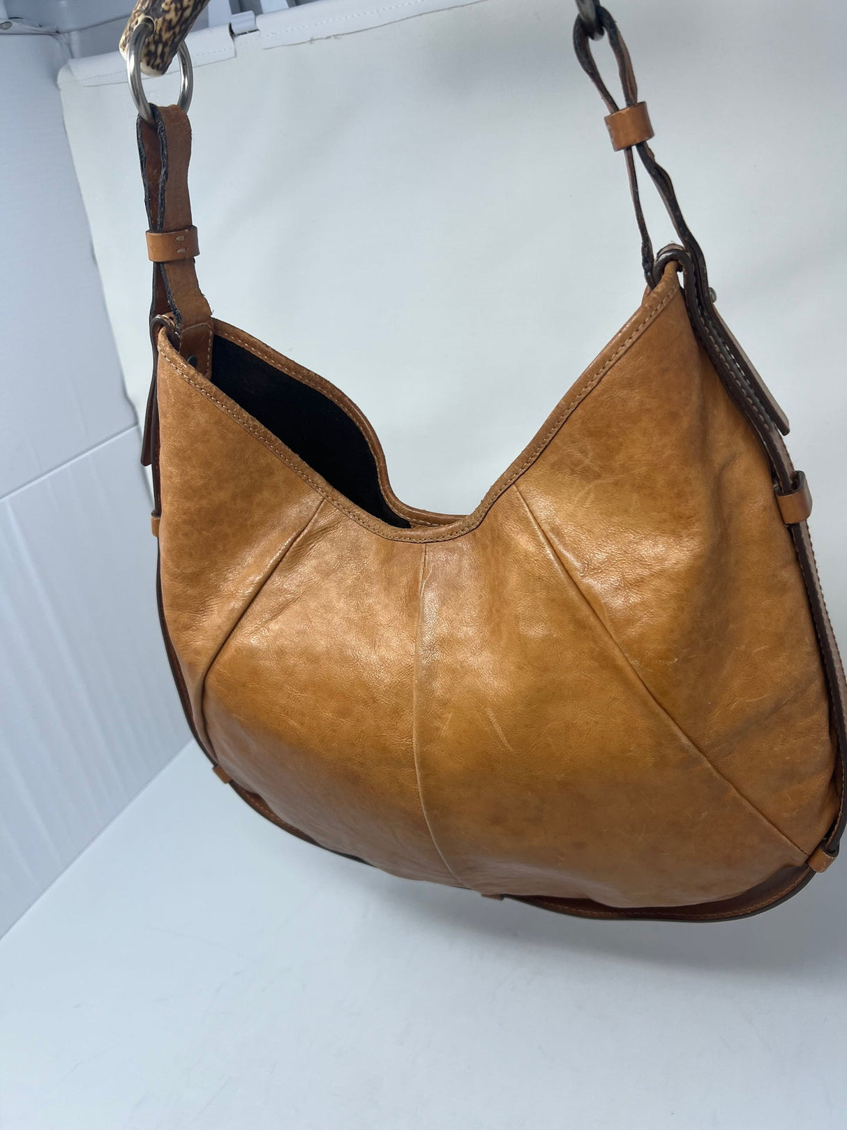 YSL Mombasa Brown Leather Shoulder Bag
