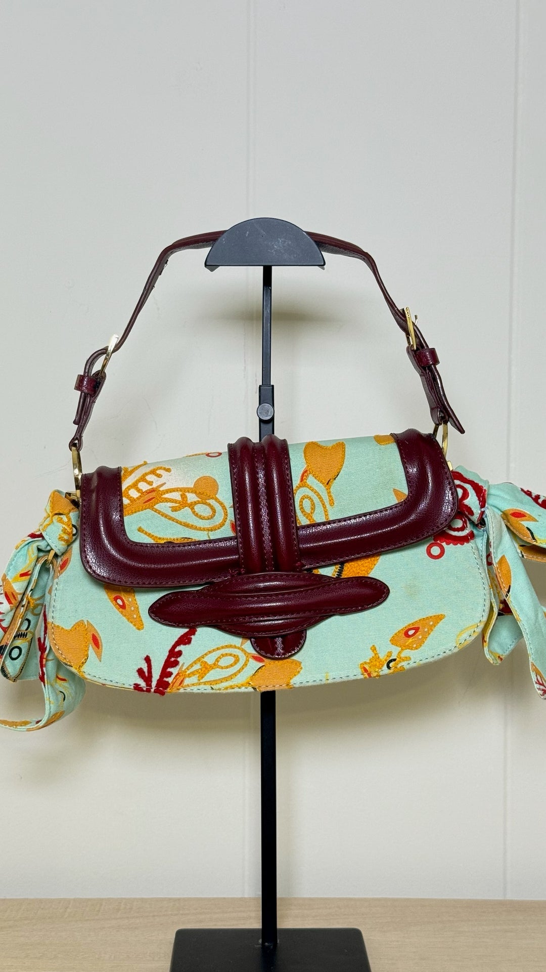 Christian Dior by John Galliano Paisley Canvas Shoulder Bag
