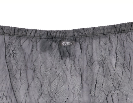 GUESS Black Mesh Crinkle Midi Skirt