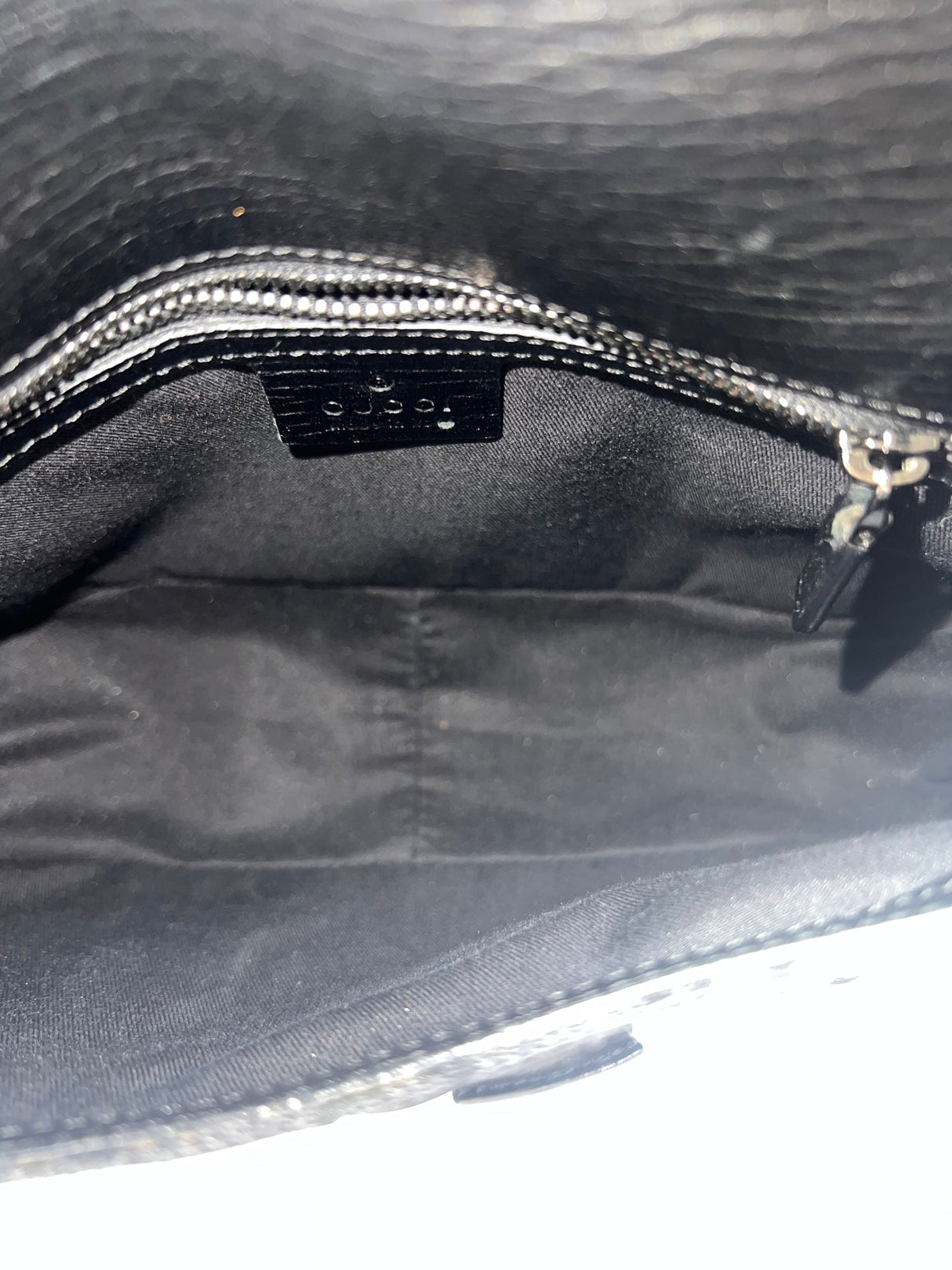 Gucci Black GG Canvas Horsebit Chain