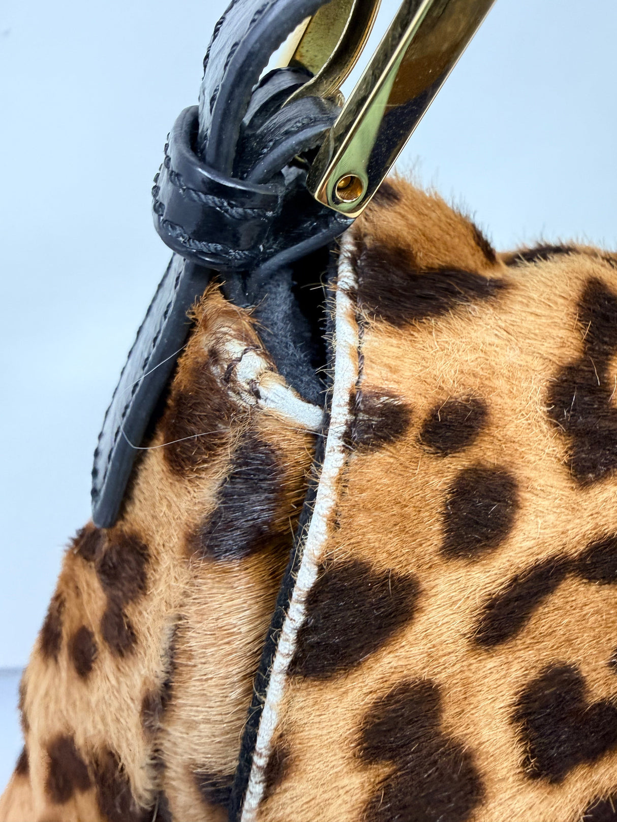 Fendi Mamma Baguette Leopard Print Pony Hair