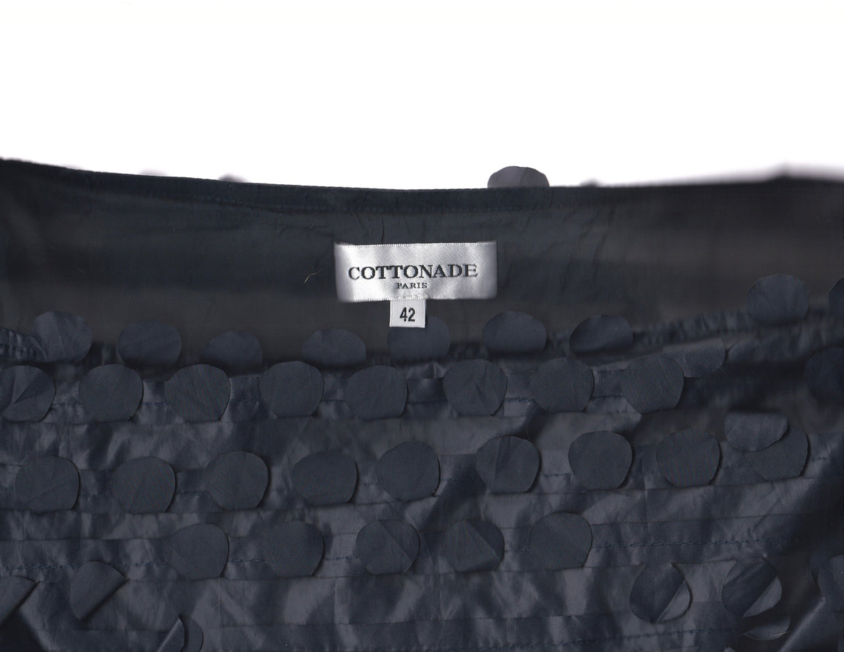 COTTONADE PARIS Dark Blue Circle Detail Midi Skirt
