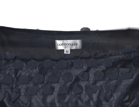 COTTONADE PARIS Dark Blue Circle Detail Midi Skirt