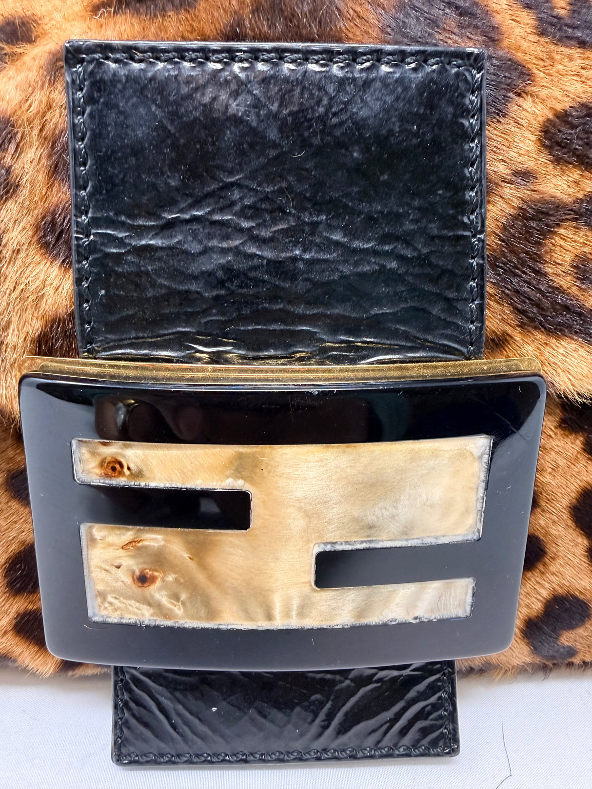 Fendi Mamma Baguette Leopard Print Pony Hair