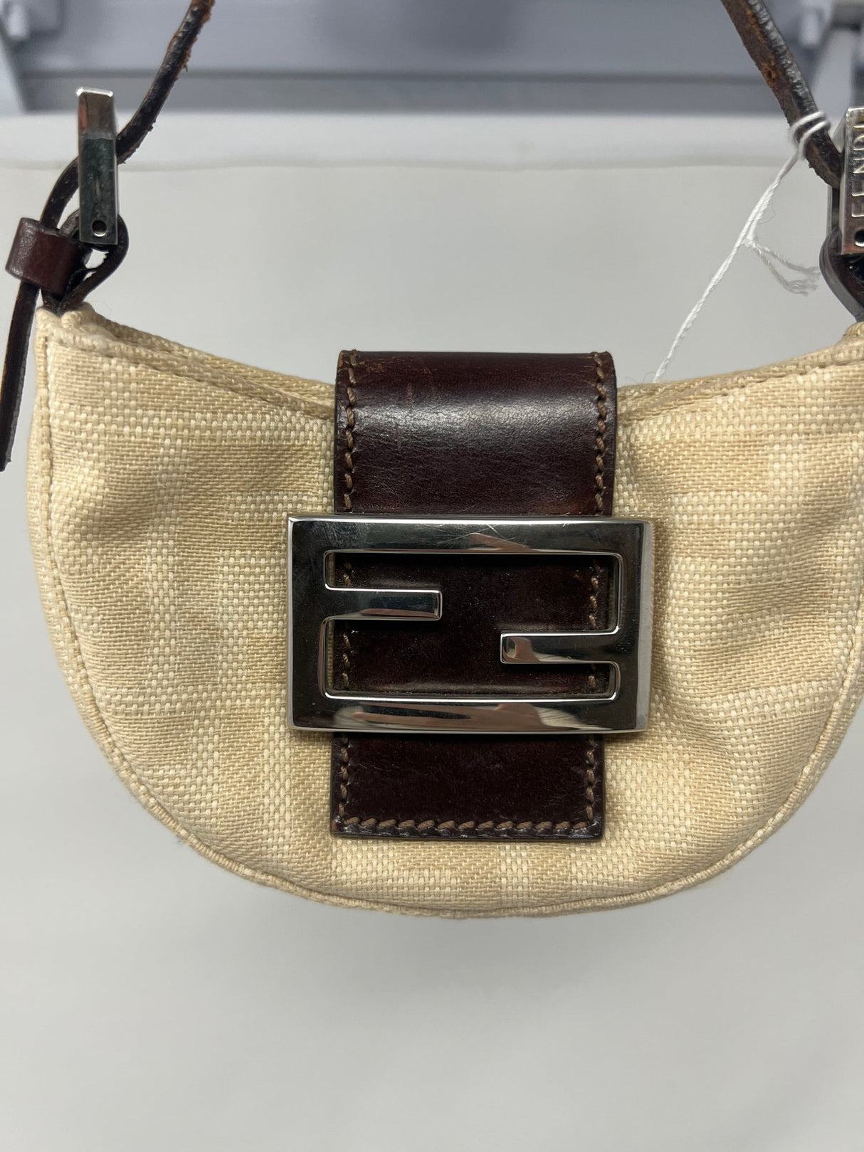 Fendi Mini Croissant Zucca Beige Canvas