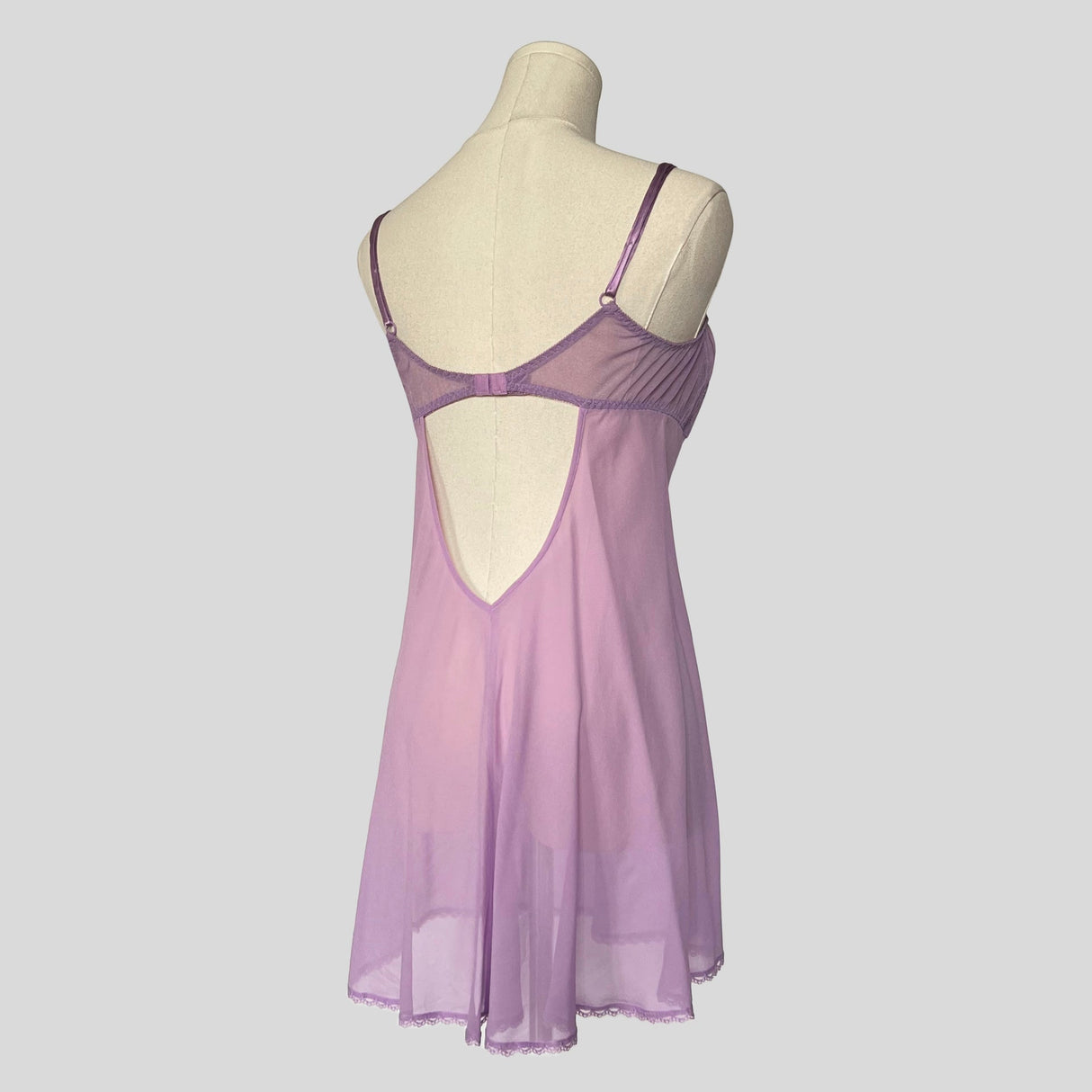 Milkmaid lace trim slip dress in purple