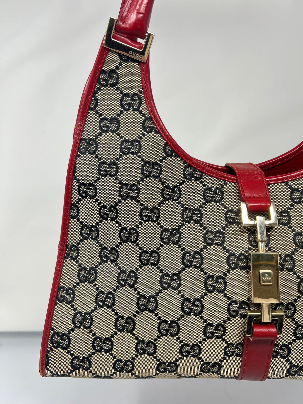 Gucci Jackie Small Red GG Canvas Shoulder Bag