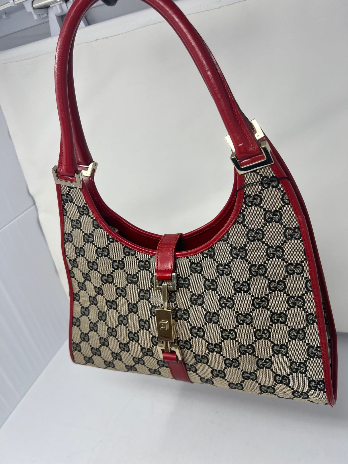 Gucci Jackie Small Red GG Canvas Shoulder Bag