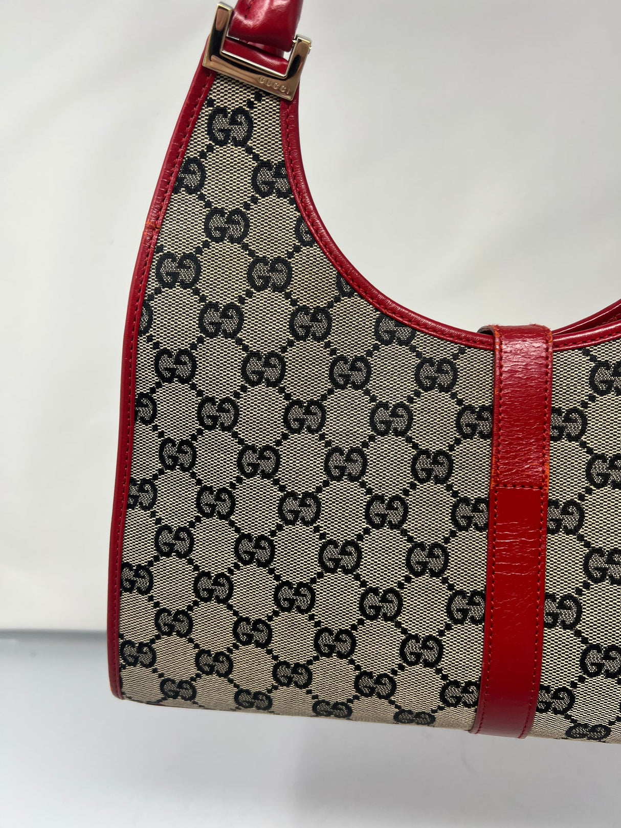 Gucci Jackie Small Red GG Canvas Shoulder Bag
