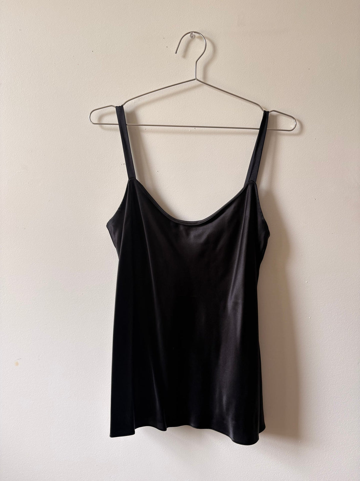 Black silk slip top