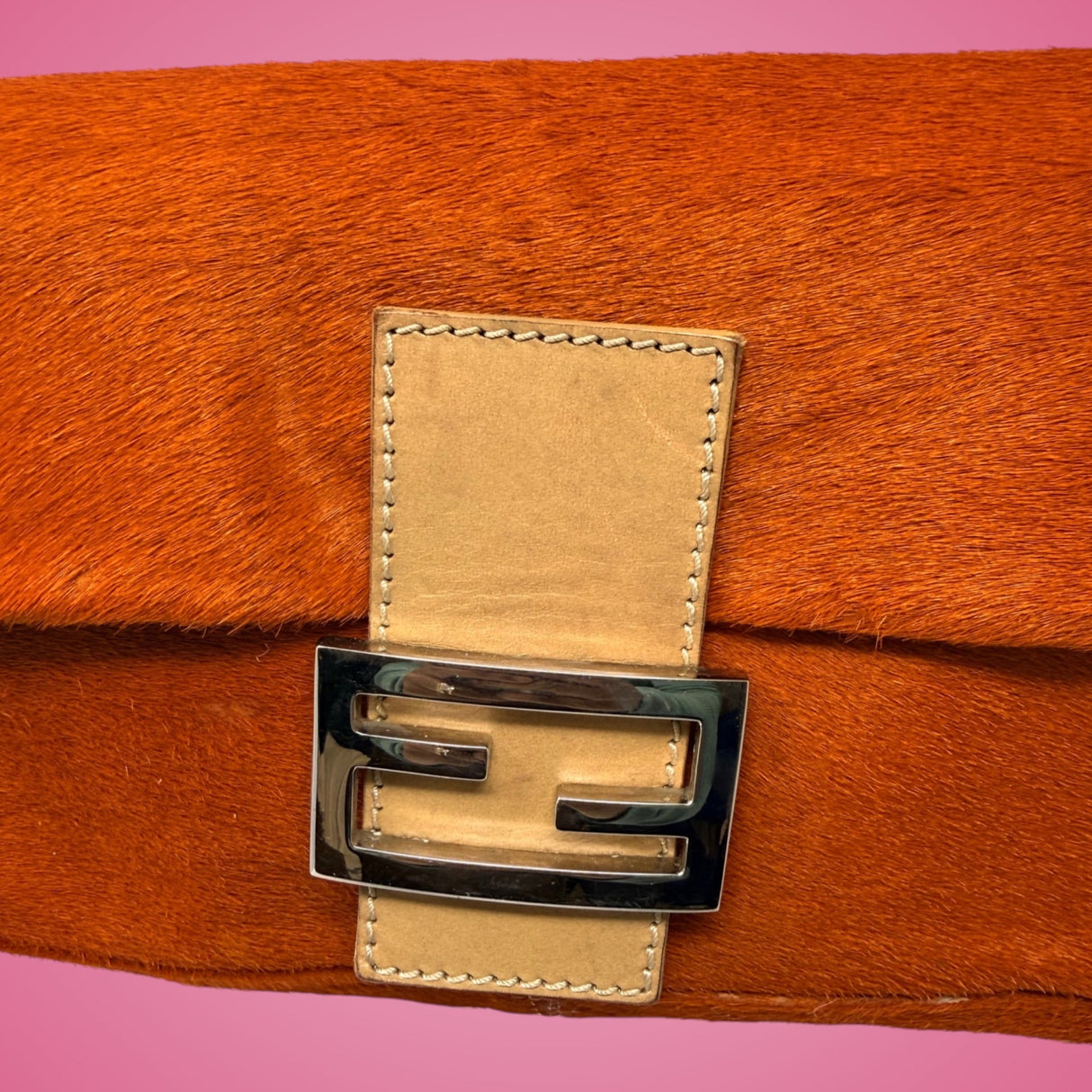 Fendi Baguette Orange Pony Hair