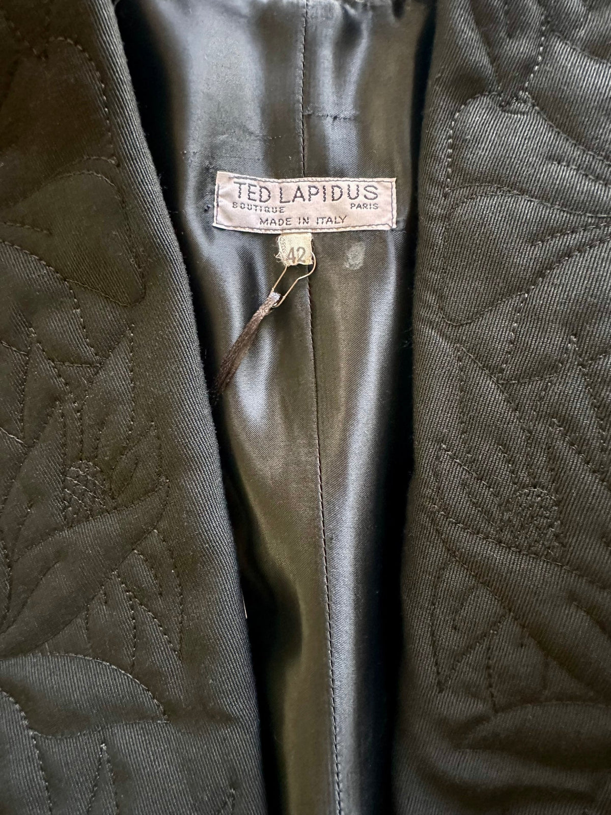 Ted Lapidus Floral Collar Noir Coat