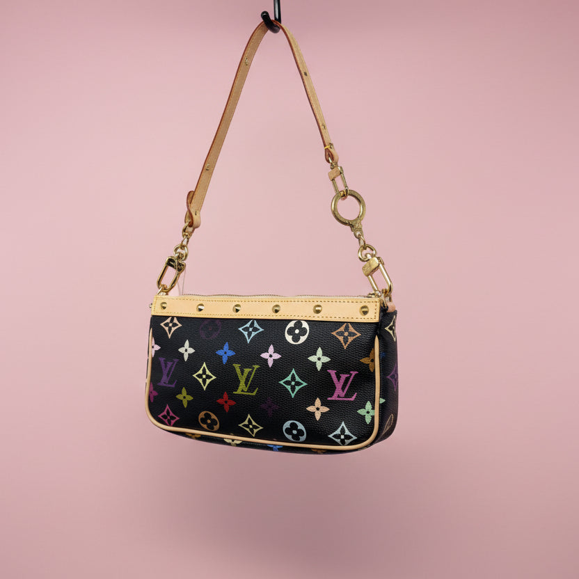 Louis Vuitton Murakami Black Multi Monogram Pochette