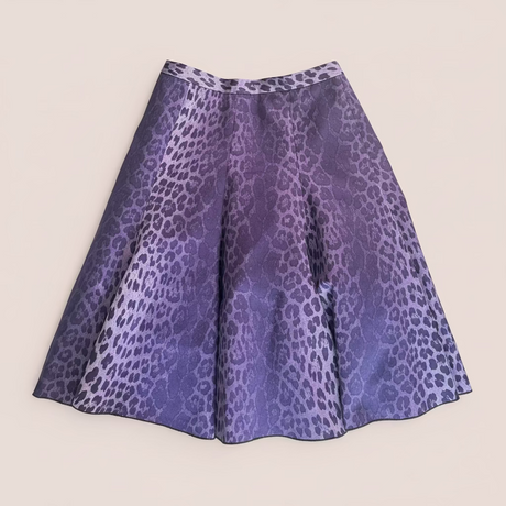 Moschino Jeans Purple Leopard Print Skirt