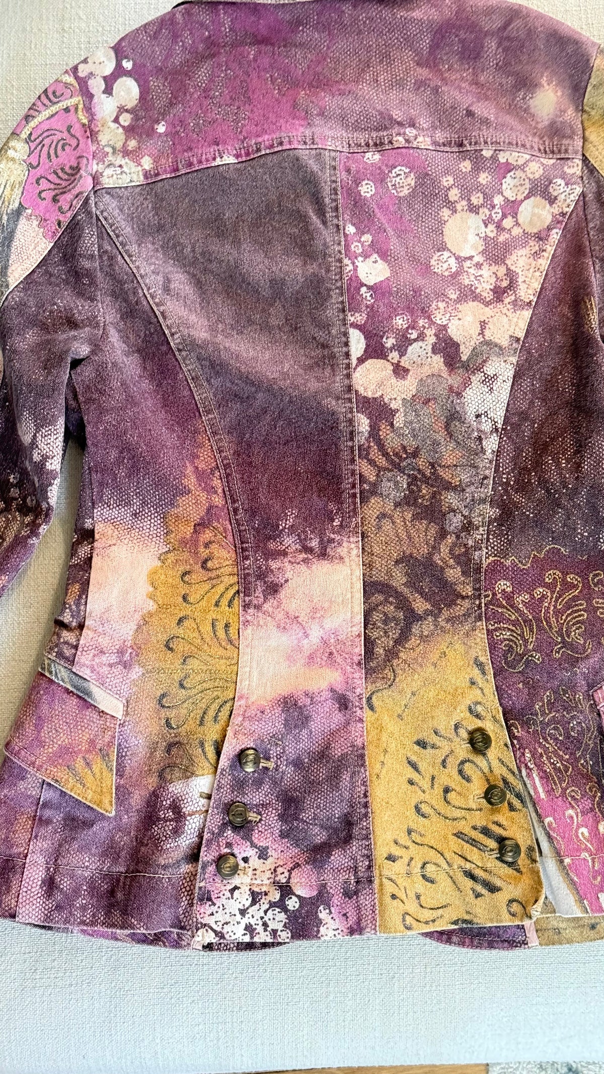Cavalli purple patchwork blazer