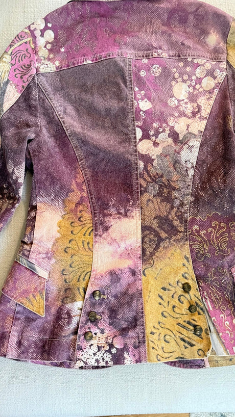 Cavalli purple patchwork blazer