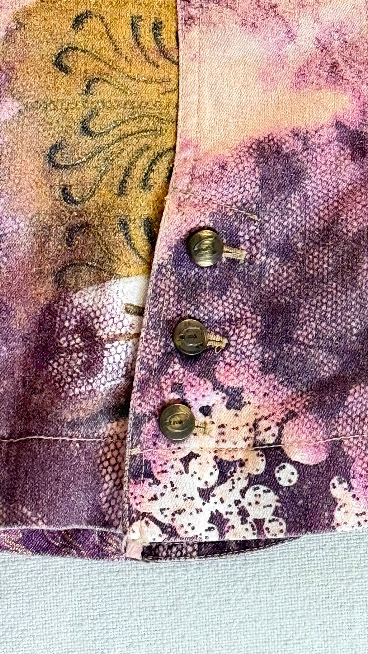 Cavalli purple patchwork blazer